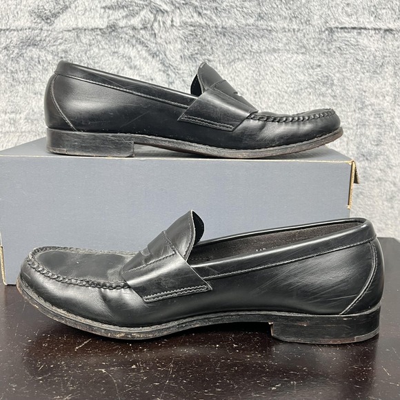 Polo Ralph Lauren Shoes Mens Size 11D Black Leather Penny Loafers Made USA - Picture 2 of 12